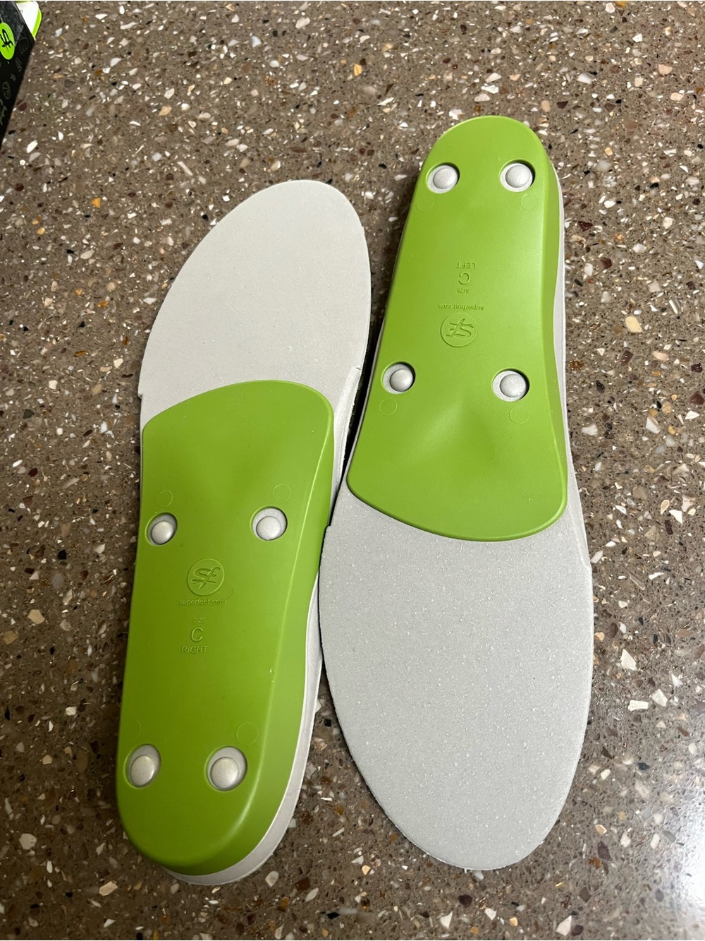 Superfeet High-Arch Insoles in Lime Green, size C, New, firm! - Picture 3 of 5